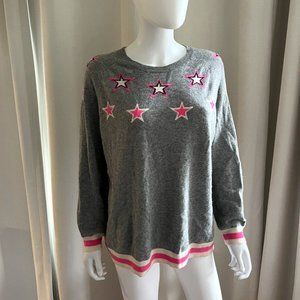 Chinti & Parker Neon Pink Intarsia Relaxed Fit Cashmere Sweater